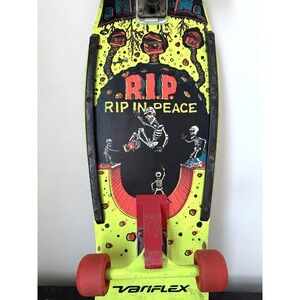 Variflex RIP Skateboard Skeleton Casket Graveyard Halfpipe Vintage Retro 80s 30"
